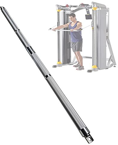 DYK&NX Professional Chrome Pull Down Bar, LAT Pull Down Bar Straight Bar DIY Pull Bar for Gym, Power Cable Machine Attachment for Home Gym Strength Workout