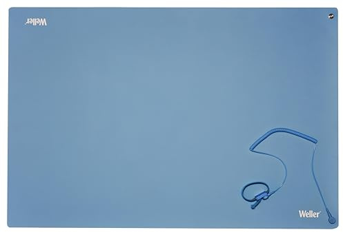 Weller T0051403699 Antistatische ESD Premium Tisch-Lötmatten Set, 900 x 600 mm, Blaue Lötmattensatz