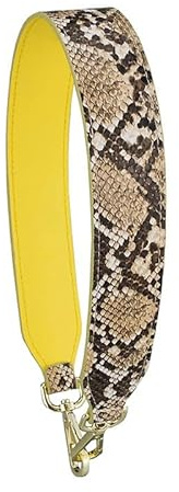 Taschengurt Schultergurt Für Taschen,64cm Universal Ersatz Schultergurt Umhängegurt mit Karabinerhaken PU Leder Tragegurt Handtasche Schulterriemen Taschen Zubehör Für Frauen und Mädchen,Gelb