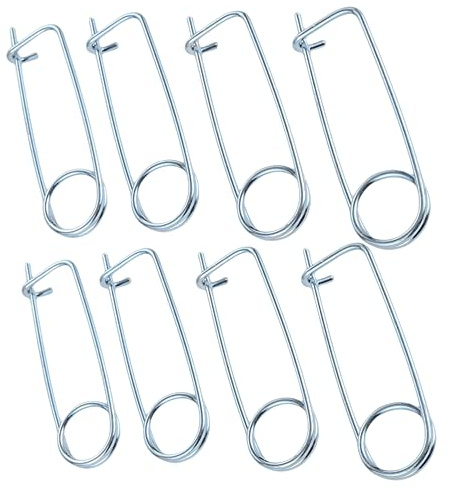 8PCS Steel Brooch Shape Cotter Safety Pins, Spring Pin Quick Lock Brooch Locking Fastener for Farm Lawn Garden Hitch -6Sizes (Size: 2*45*16mm 8PCS/Set)