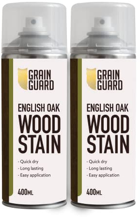 GRAIN GUARD Holzbeize Aerosol | helle Eiche | Beize auf Wasserbasis | einfaches Aufsprühen | schnell trocknend | 2 x 400 ml