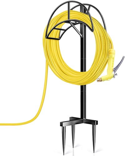 AZUNYYDS Schlauchhalter, Gartenschlauchhalter, freistehend, abnehmbarer Wasserschlauchhalter, robuster Metall-Schlauchhalter, Standregal, Schlauchhalter, Gartenschlauchständer für den Außenbereich,