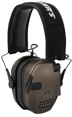 Professor Optiken Walker`s - Razor Gehörschutz/Kapselgehörschutz elektrisch, Flat Dark Earth -23DB - ultraflaches, kompaktes Design - schallaktivierte Geräuschunterdrückung