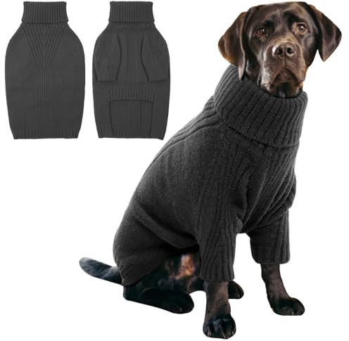 IECOii Maglione per cani XXL, maglione natalizio lavorato a maglia, dolcevita per cani di taglia extra large, per maschi e femmine, abbigliamento per il freddo per cani di grossa taglia, capi per
