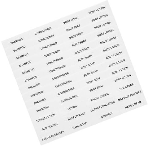 FUNOMOCYA Flaschenetiketten für Kosmetikflaschen 20 Blatt Selbstklebende Pvc Aufkleber Transparent Abziehbar Einfache und Elegante Beschriftungsetiketten für Hautpflege und Reisebehälter