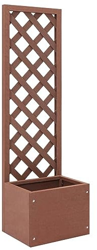 ShCuShan Spalier mit Blumenkasten 40x30x135 cm WPC Pflanzkasten Mit Spalier Rankgitter Balkon