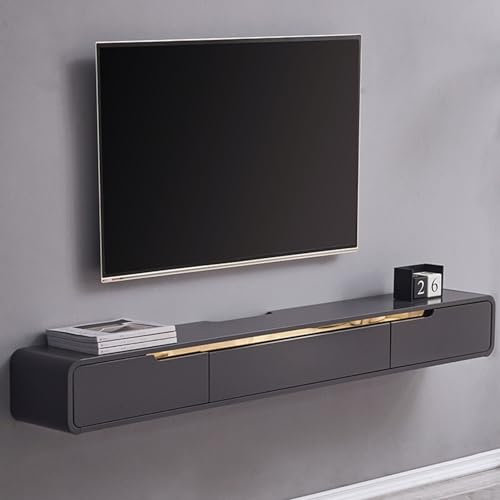 TV Lowboard Hängend - Wandmontage TV-Schrank - TV Schrank Hängend, Moderner TV-Ständer, TV-Lowboard, Schwebender TV-Ständer, Wandmontiertes Entertainment-Center, Medienkonsole, TV-Board ( Color : Grey