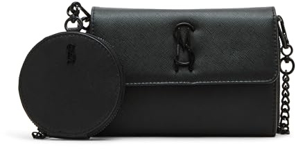 Steve Madden Damen Carina-B Geldbörse Crossbody mit Tasche Geschenkset, Saffiano, Schwarz