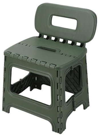 Klappbarer Tritthocker für Erwachsene und, rutschfeste Klapphocker mit Griff, Kompakter Faltbarer Tritthocker aus Kunststoff für Badezimmer, Schlafzimmer, Küche, 70 x 55