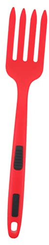 Amosfun Tenedor Para Pasta De Cocina Grande De Silicona Roja, Reutilizable y Lavable, Ergonómico Para Servir y Mezclar Alimentos, Adecuado Para Restaurantes, Camping y Uso Familiar