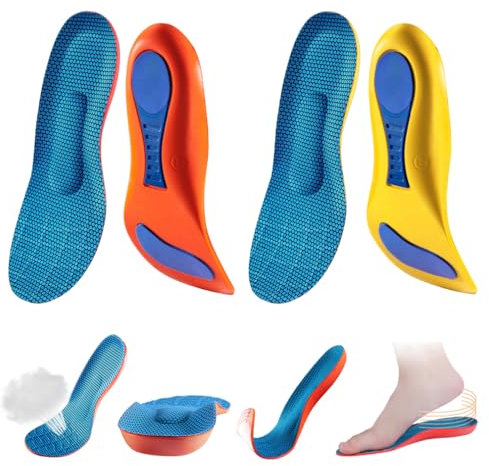 Cartlant 2 Paar Orthopädische Einlegesohlen Herren Arbeitsschuhe, Comfysole Einlegesohle Orthopädisch, Schuheinlagen Fersensporn Einlagen für Schuhe Damen Plantarfasziitis Fußschmerzen (41-42)