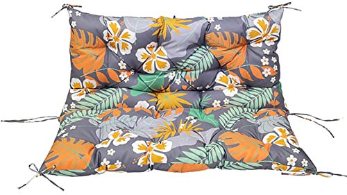 Cojín impermeable para banco de jardín con lazos, cómodo tapete de 10 cm de grosor, uso en interiores y exteriores, patrón de flores