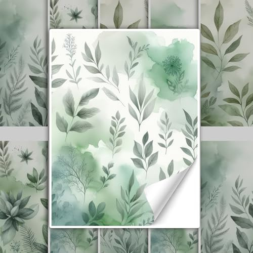 GRAZDesign Fliesenaufkleber grün Bad und Küche, Iris Motive in vielen Größen und Farben Pflanzenmuster - 15x20cm / 10 Stück