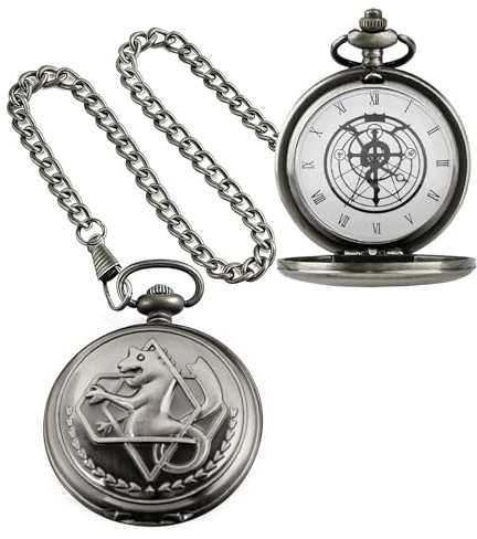 Tiong Pocket Watch with Chain for Cosplay Christmas Valentine's Day Birthday Gifts Fathers Day