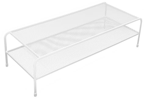 SHINEOFI Supporto per Monitor in Ferro Bianco, Rialzo per Scrivania | Back To School Party, Monitor Stand Metal, Metal Stand, Monitor Riser Stand