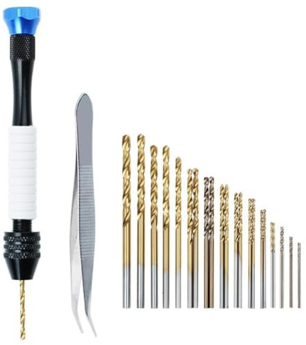 Fegtrtyoa Pince de Perceuse à Main Forets Forets avec des Forfaits de Forage (0,5 Mm-3 Mm) Drift de Passe-Temps Rotatif pour la Fabrication de, Bois B