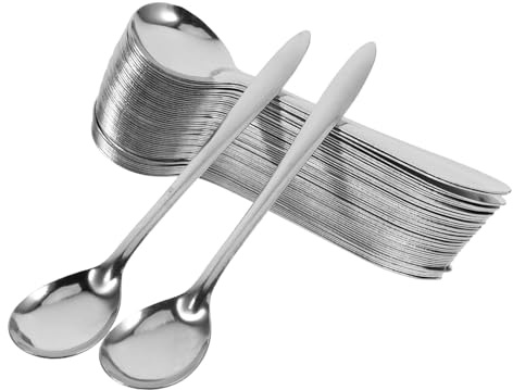 Holibanna 100 piezas Cucharas de Café Inoxidable para Restaurantes y Cafeterías Cucharitas de Servicio para Aperitivos y Postres para Lavavajillas