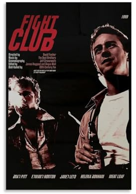 Kampfposter Club-Film, Vintage-Action-Krimi-Poster für Zimmer, ästhetische Leinwand, Wandkunst, Schlafzimmerdekoration, 30 x 45 cm