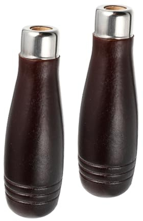 HONITANO 2 Piezas Mango Madera Herramientas con Collar Metálico Fuerte Mango Ergonómico para Limas y Formones Accesorio Reemplazo para Carpintero y Taller