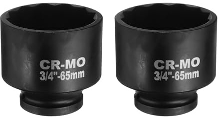 QUARKZMAN 2 Piezas De Enchufe De Impacto De 12 Puntos De 3/4 De Pulgada 65mm Enchufe Métrico Para Eje Y Tuerca Para Reparación De Autos Extracción Fácil
