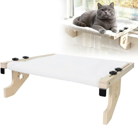 EAAGHK Heizungsliege Hängende Katzenhängematte, Katzen Fensterliege mit Montagezubehör Balkon Katzenbett Weich Abnehmbarem Wendebezug Hängematte katzenkorb zum schlafen 50.5 x 38 x 16.5 cm Halten 15kg