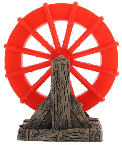Hohopeti Resin Aquarium Decor Windmill Ornament Fish Tank Accessory Decorative Gear Wheel for Aeration and Landscape Enhancing Aquatic Supply