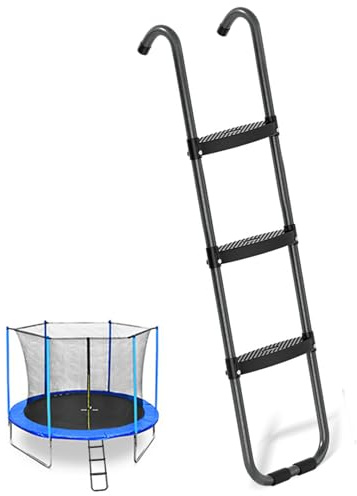 Hilai Trampoline Ladder, 13x38in 3 Step Non-Slip Heavy Duty Removable Trampoline Steps with Wide Step for Kids