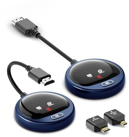 WELUSOPU Transmisor y Receptor 4K/5G inalámbrico, Support 8TX a 1RX, No App, 50M HDMI Transmisión inalámbrica 1080P para Streaming Meeting Home Video Audio Desde Tablet/Laptop/PC a Monitor/proyector