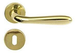 Vi.tel. Serie Agnone Maniglie per Porte Interne con Rosetta Set Per Una Porta Colore Oro Lucido
