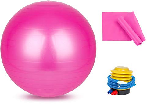 Supaper Gymnastikball (45-85 cm) für Zuhause, Fitnessstudio, Yoga, Pilates, Balance, Stuhl, extra dick, rose, S (38-45cm)