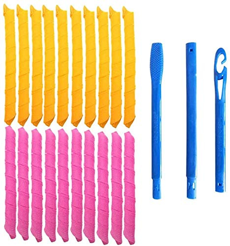 40 Stück Curls Lockenwickler Set, Magic Hair Lockenwickler, Lockenwickler Curler über Nacht für Damen und Frauen von Zuhause ohne Hitze (40 Stück)