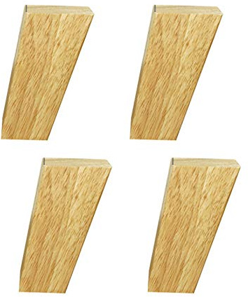 JIAOLUN123 4 Stück Holz Möbelbeine Schräge Quadratische Möbelfüße Aus Eiche Holz Tischbeine Massivholz Möbelfüsse Ersatz Möbelbeine Sofabeine für Sofa Schrank und Bett(10cm)
