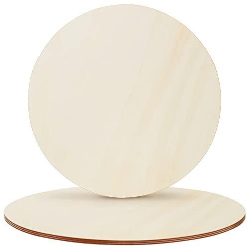 Belle Vous Naturbelassene Runde Holzscheiben (4 Stk) - 45 cm - Ausgeschnittene Holzscheiben zum Basteln, Malen und Brandmalerei - Holz Platten für Wohn-, Hochzeits- und Weihnachtsdeko & Türhänger