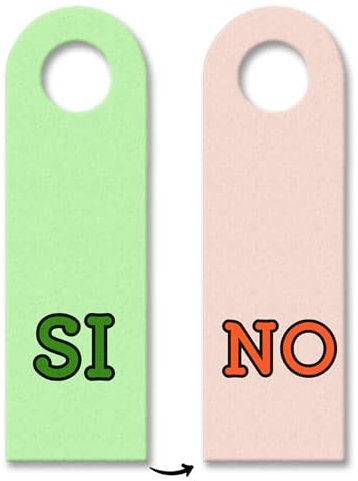 Türhänger 10er Set auf italienisch Si-No in hellgrün-hellrot Italien Italia Bella Italia Türhänger 10er Set Sprache Porta Türe Eintreten Draussen bleiben