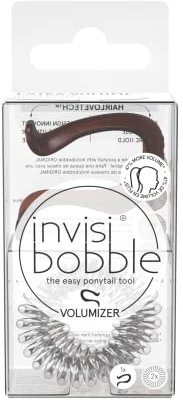 Invisibobble Volumizer Frisurenhilfe Fülliger Pferdeschwanz Braunes Haar Zopf Push-Up-Effekt mit extra starkem Halt 1x Volumizer Braun, 2x Haargummi Spirale