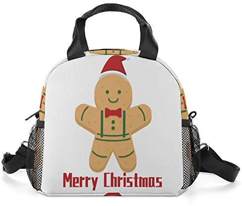 LafalPer Bolsa de Almuerzo Personalizada Bolsa Porta Alimentos para Niños Bolsa Comida de Mujer Moda para Trabajo Escuela Dibujos animados de hombre de pan de jengibre