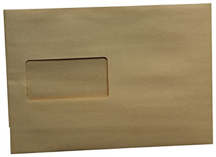 1000 St. B5 Versandtaschen 176 x 250 mm braun mit Fenster Briefumschlag selbstklebend