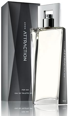 AVON Attraction Per Lui Eau de Toilette Spray | Profumo Uomo Lunga Durata | Fragranza Legnosa e Ambrata dal Carattere Intenso e Intrigante | 75ml