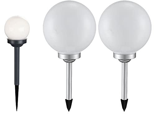Solarleuchte Kugel Garten Kugelleuchte Solar LED Gartendeko Solarkugel für Außen, mit Erdspieß, Leuchtdauer ca. 6-8 Stunden, warmweiß, D 10/20 cm, 3er Set