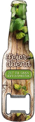 GRUSS & CO Flaschenöffner Motiv Feierabend | lustige Flaschenöffner mit Magnet | Männergeschenk, Partygeschenk | 48591