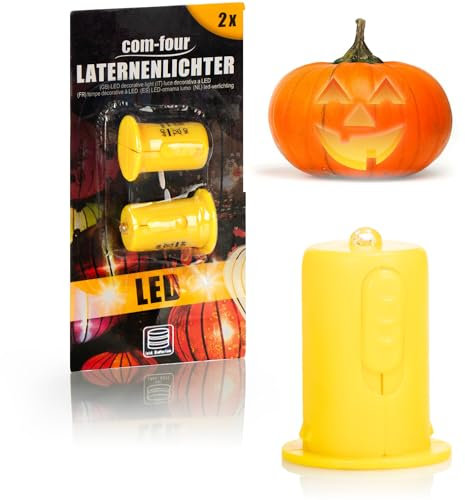 com-four® 2X Lampe décorative LED pour lanternes en Papier - Remplacement de Bougie Chauffe-Plat LED - Lumière de Lanterne Blanc Chaud - Bougie LED à Piles - Mini Lampe pour lanternes