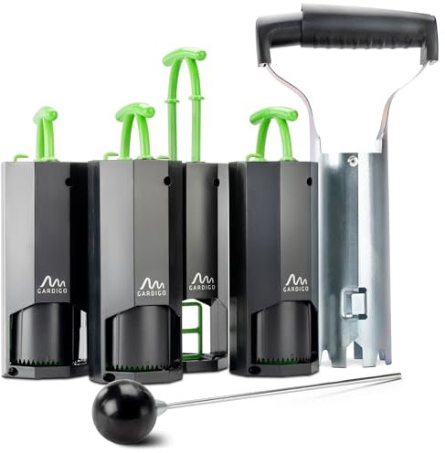 Gardigo® 4 Trampas para Topos Efectivas I Incluye Accesorios: Sonda de Localización de Túneles y Ahoyadora I para Eliminar Topos en el Huerto sin Veneno y Completamente Seguro