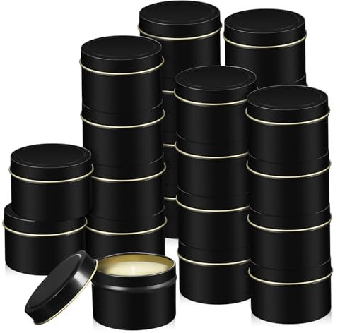 CIYODO 24pcs Candle Making Supplies Tinplate Candle Jars Empty Jars Aromatherapy