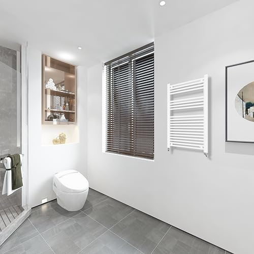 Aica Sanitarios Blanco Radiador Toallero de Agua, Calentador de baño, Calienta Toallas Rápidamente (1000x500 mm)