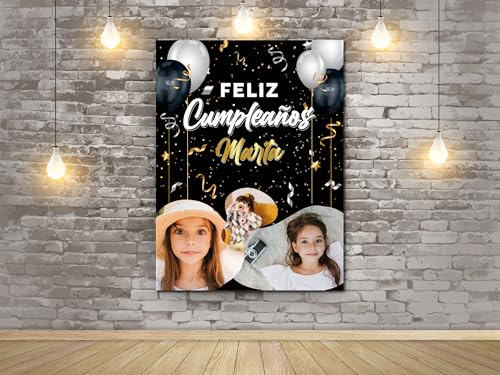 Oedim Photocall en Lona para Cumpleaños Personalizado, 150x200cm,Photocall Decorativo para Eventos o Celebraciones puntuales