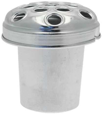 Memorial Grave Flower Pot - 11cm tall Sturdy Aluminium Grave Inserts for Headstones - Perfect for Funeral Flowers, Grave Vase, Silver coloured Lid