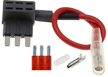 12-V-Mini-Sicherungshalter for kleine, mittelgroße Autos, Add-a-Circuit-TAP-Adapter mit 10-A-Micro-Mini-Standard-ATM-Flachsicherung