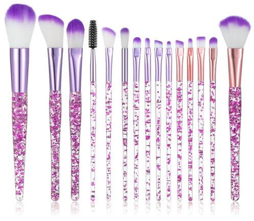 AOZUO Set di 15 pennelli per trucco, trucco, set di pennelli per il trucco, set professionale per fondotinta, lucidatura, ombretto, correttore, bellezza per donne