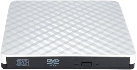 USB3.0 Esterno Ad Alta Velocità DVD RW CD Writer Slim Unità Ottica Lettore Bruciatore Lettore Tipo Di Vassoio Portatile For PC Laptop Masterizzatore DVD(White)