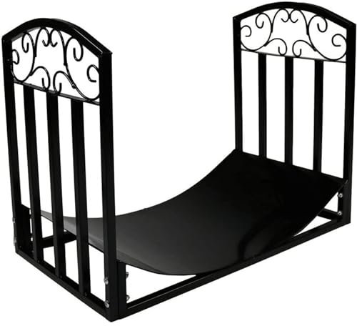 DIIDIIFF Arc Brennholzständer, Minimalistischer schwarzer Metall-Holzständer, Outdoor-Holzständer für Brennholz/Holzscheite/Bauholz/Anzündholz
